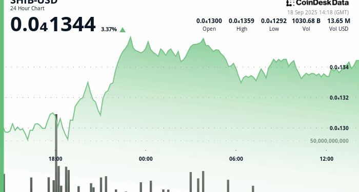 Realized Volatility Tanks as Whale Moves 7T, SHIB Hits Record Low Against Dogecoin (DOGE)