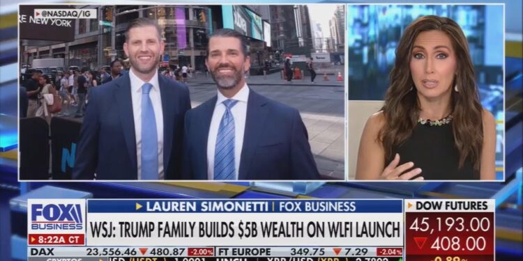 Fox Business reports on Trump’s “conflict of interest” with family’s $5 billion cryptocurrency stake