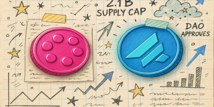 The Polkadot price prediction now focuses on reaching $5 DOT after the DAO approved a 2.1B supply cap. 