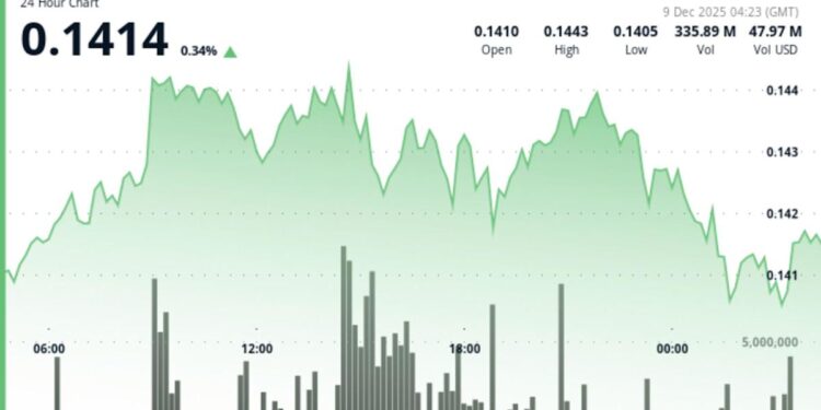 Dogecoin Holds $0.14 Floor as Network Activity Hits 3-Month High