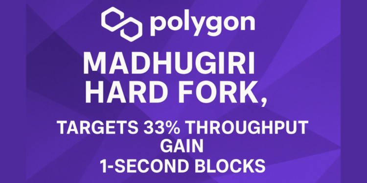 Polygon’s Madhugiri Hard Fork Targets 33% Throughput Gain, 1-Second Blocks