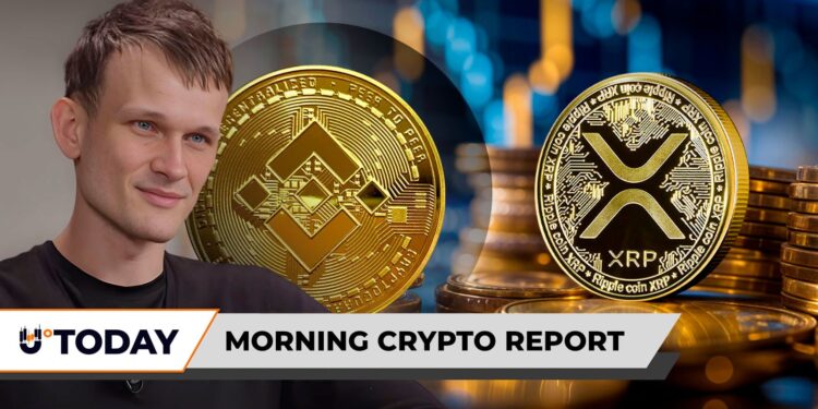 Morning Crypto Report: $3.6 XRP Dream Is Not Dead: Bollinger Bands, ‘New Cardano’ Rockets 40%, Vitalik Buterin Sells Binance Coin and Other Crypto Amid ‘Crypto Winter’