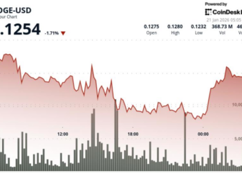 Dogecoin falls 5% to 12 cents as price breaks down below technical resistance – CoinDesk