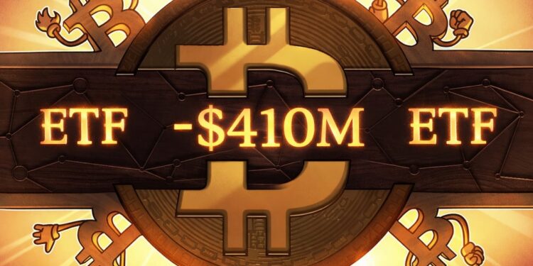 Bitcoin ETFs Post $410M Outflows As Early-Week Momentum Fades