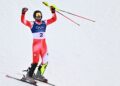 Loic Meillard withstands mercurial weather conditions to win slalom Olympic gold