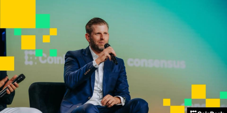 Eric Trump reitrates claim bitcoin (BTC) is just getting started on its road to $1 million