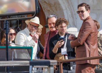 Madonna, Michael Keaton, Julia Garner Seen In Venice For ‘The Studio’