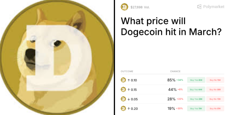 What price will Dogecoin hit in March? Trading Odds & Predictions