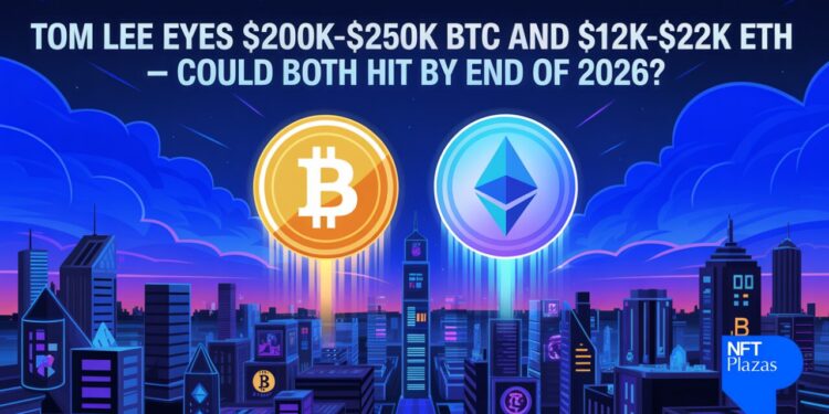 Tom Lee Eyes $200K–$250K BTC and $12K–$22K ETH — Could Both Hit by End of 2026?