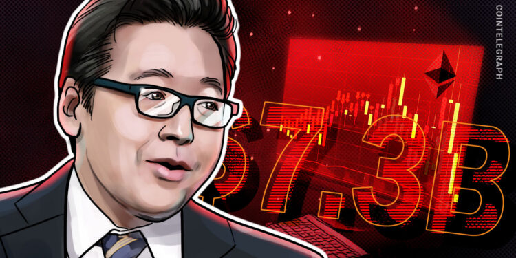 Tom Lee’s Ethereum Portfolio Sits on $7.35B Loss as ETH Price Slumps