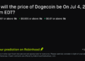 Dogecoin price on Jul 4, 2026 at 8pm EDT Crypto Prediction Market – Robinhood