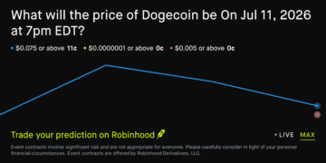 Dogecoin price on Jul 11, 2026 at 7pm EDT Crypto Prediction Market – Robinhood