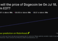 Dogecoin price on Jul 18, 2026 at 9pm EDT Crypto Prediction Market – Robinhood