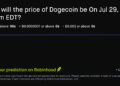 Dogecoin price on Jul 29, 2026 at 2am EDT Prediction Market – Robinhood