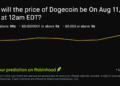 Dogecoin price on Aug 11, 2026 at 12am EDT Crypto Prediction Market – Robinhood