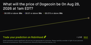 Dogecoin price on Aug 28, 2026 at 1am EDT Crypto Prediction Market – Robinhood