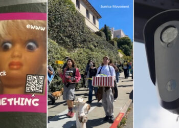Flock cameras and surveillance use: Group protests outside cryptocurrency billionaire Chris Larsen’s home in San Francisco