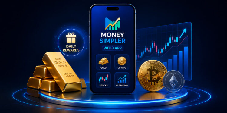 MoneySimpler Launches Web3 App Supporting Gold, Cryptocurrency and Stock Market Trading With Free Daily Rewards