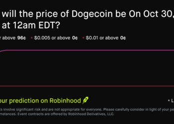 Dogecoin price on Oct 30, 2026 at 12am EDT Crypto Prediction Market – Robinhood