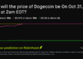 Dogecoin price on Oct 31, 2026 at 2am EDT Crypto Prediction Market – Robinhood